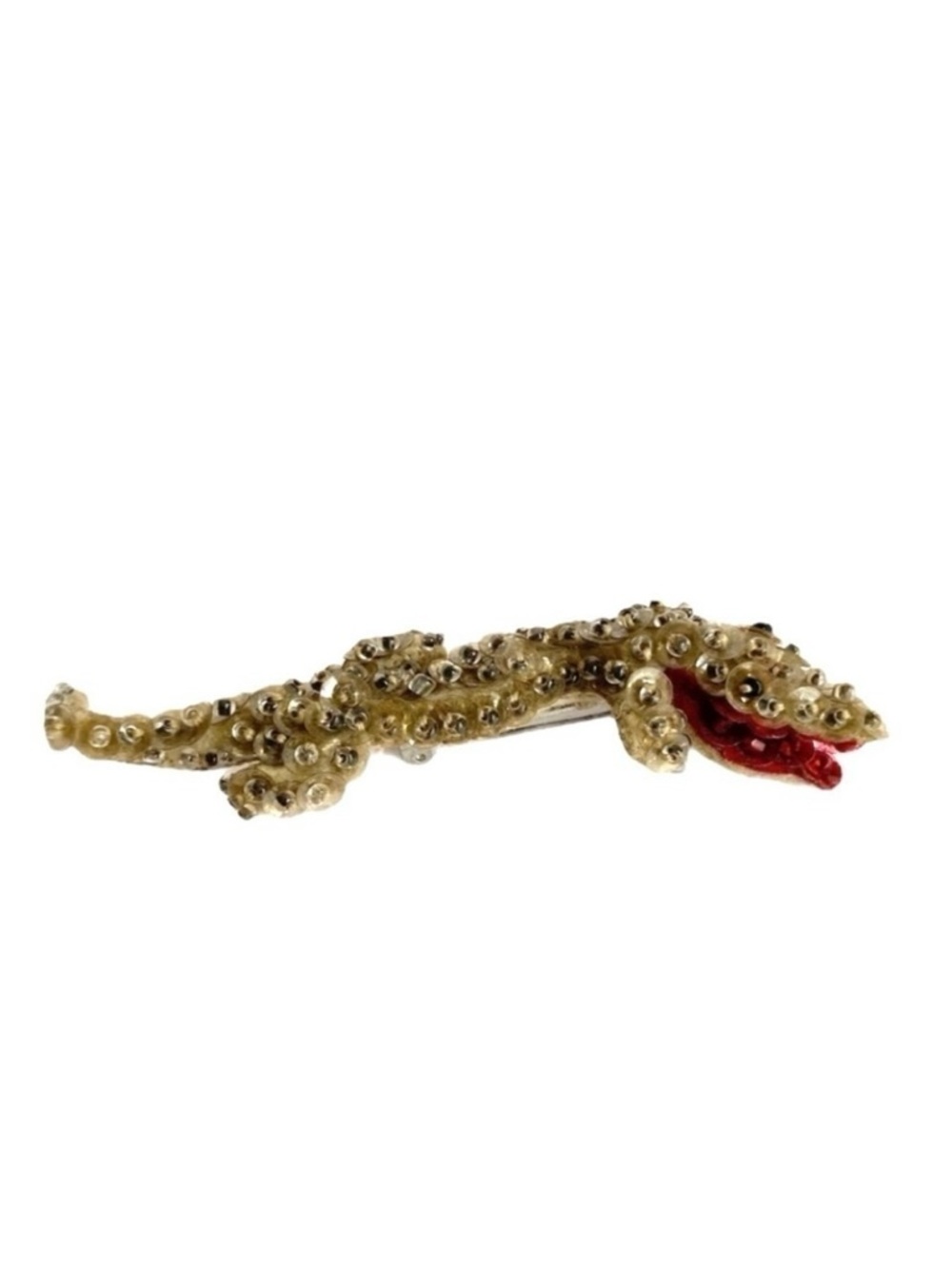 Vintage Alligator Lizard Brooch Sequin Handmade